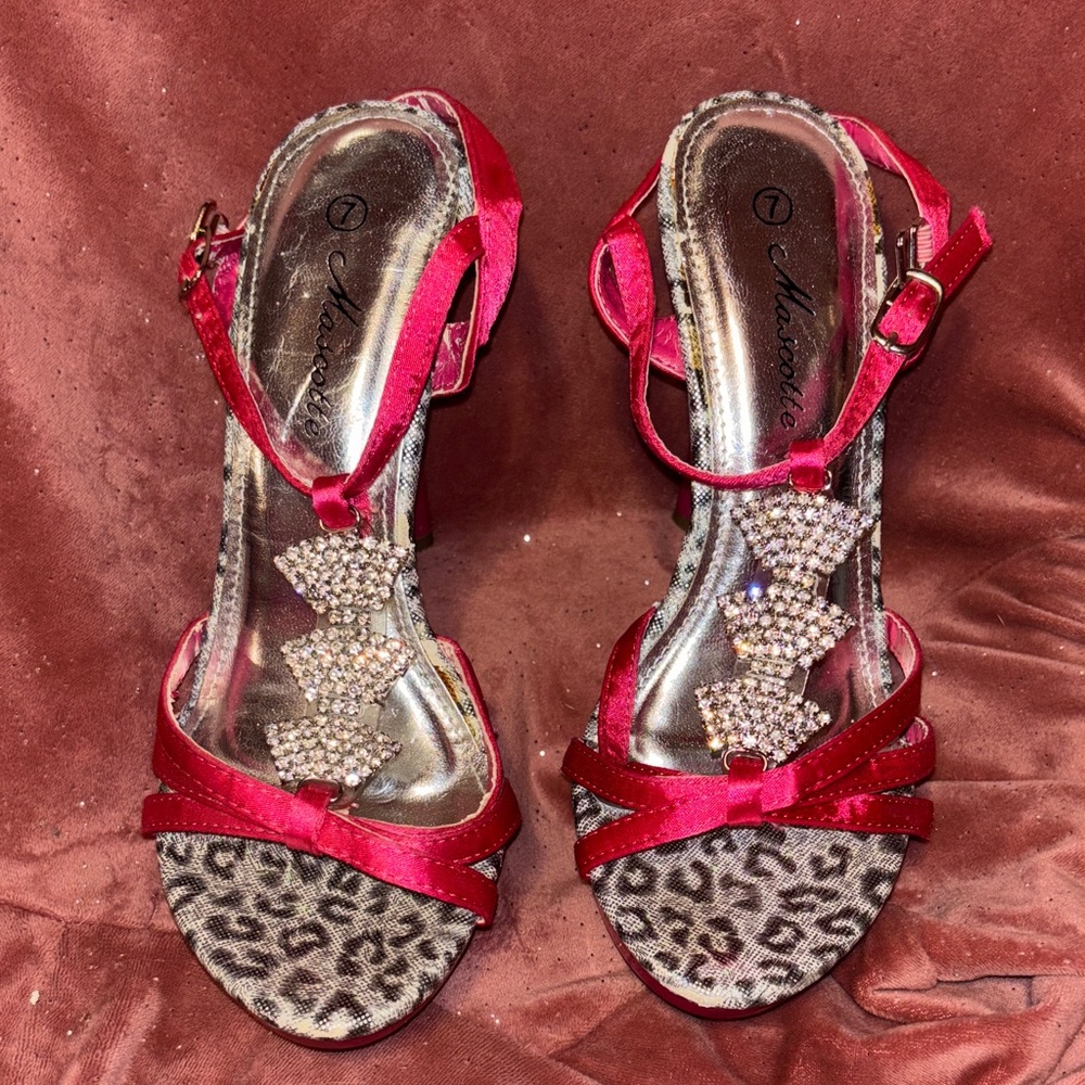 Pink leopard heels